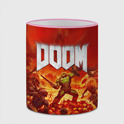 Кружка цветная DOOM / 3D-Розовый кант – фото 2