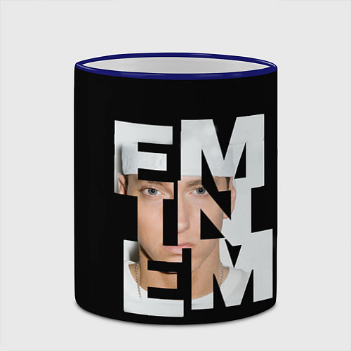 Кружка цветная Eminem / 3D-Синий кант – фото 2