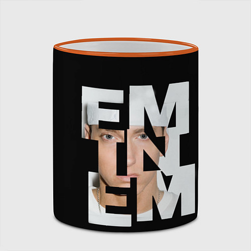 Кружка цветная Eminem / 3D-Оранжевый кант – фото 2