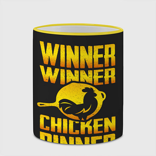 Кружка цветная Winner Chicken Dinner / 3D-Желтый кант – фото 2