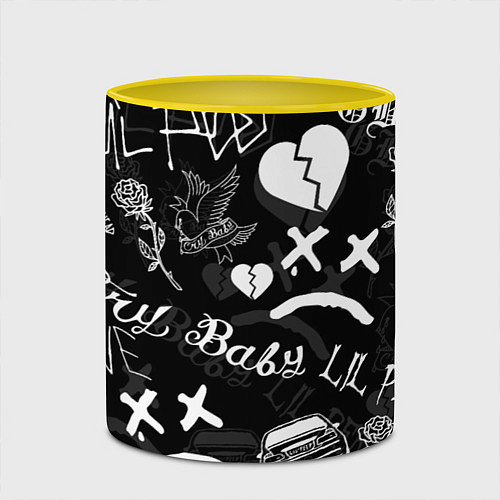 Кружка цветная LIL PEEP / 3D-Белый + желтый – фото 2