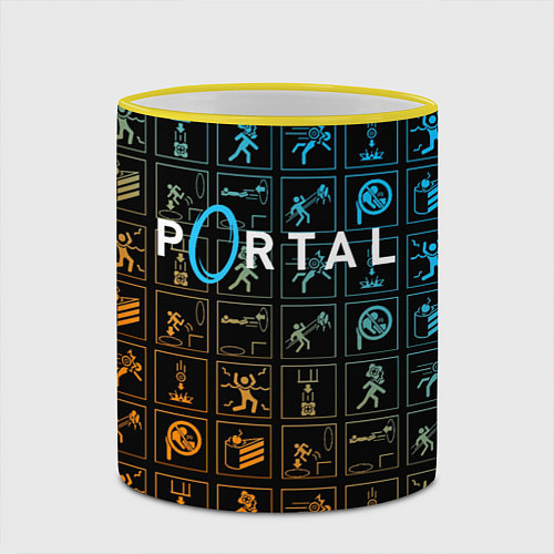 Кружка цветная PORTAL / 3D-Желтый кант – фото 2