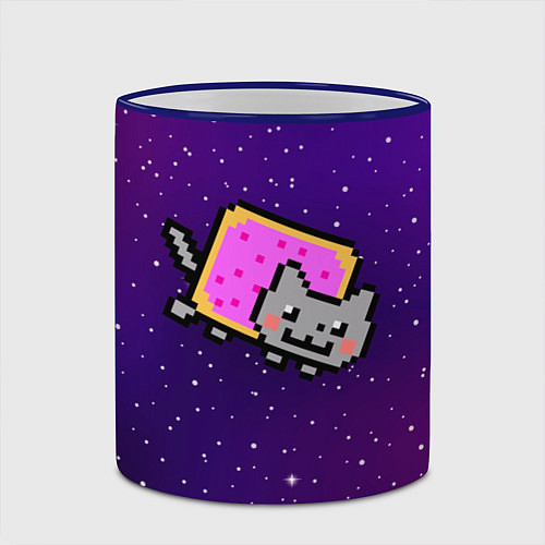 Кружка цветная Nyan Cat / 3D-Синий кант – фото 2