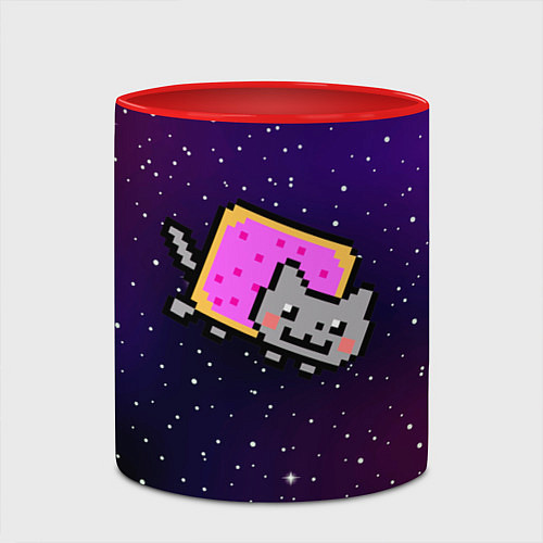 Кружка цветная Nyan Cat / 3D-Белый + красный – фото 2