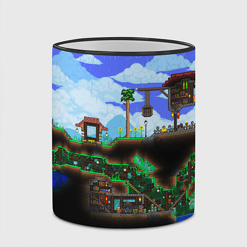 Кружка цветная TERRARIA / 3D-Черный кант – фото 2