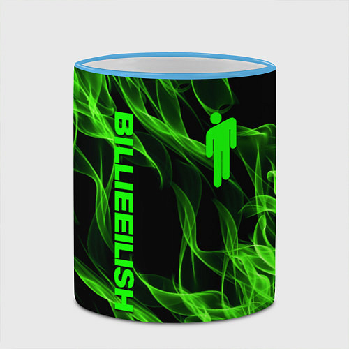 Кружка цветная BILLIE EILISH / 3D-Небесно-голубой кант – фото 2