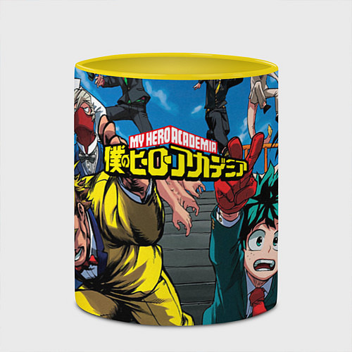 Кружка цветная My Hero Academia все герои / 3D-Белый + желтый – фото 2