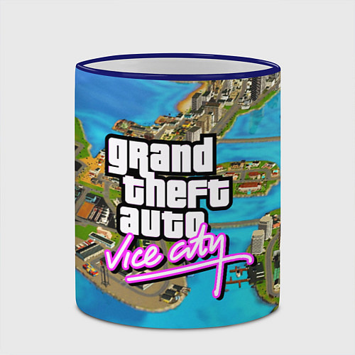 Кружка цветная GRAND THEFT AUTO:VICE CITY / 3D-Синий кант – фото 2