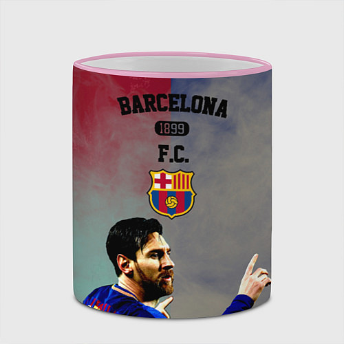 Кружка цветная Messi / 3D-Розовый кант – фото 2