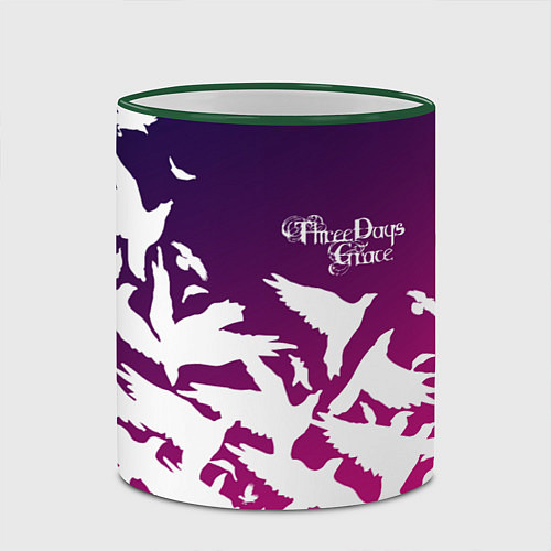 Кружка цветная Three Days Grace / 3D-Зеленый кант – фото 2