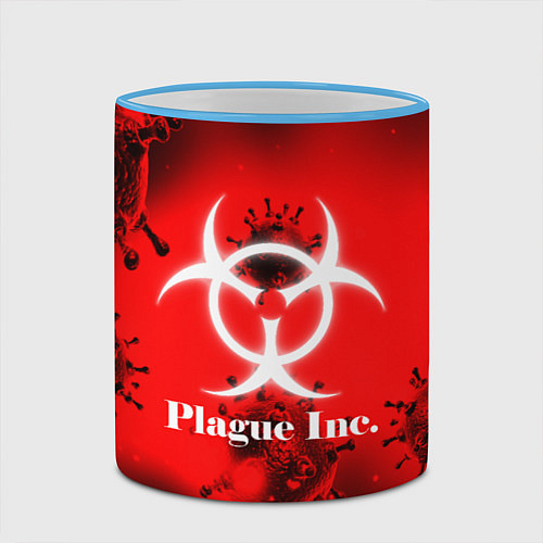 Кружка цветная PLAGUE INC / 3D-Небесно-голубой кант – фото 2