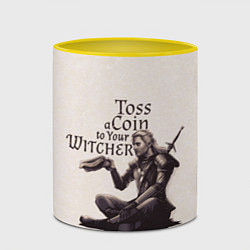 Кружка 3D Toss a coin to your Witcher, цвет: 3D-белый + желтый — фото 2