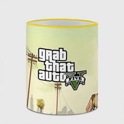 Кружка 3D GTA 5, цвет: 3D-желтый кант — фото 2