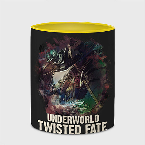 Кружка цветная Twisted Fate / 3D-Белый + желтый – фото 2