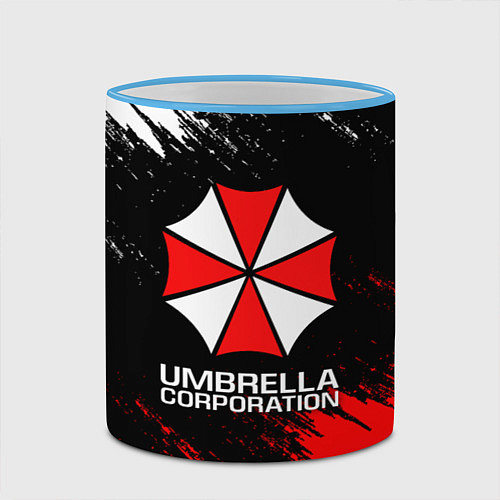 Кружка цветная UMBRELLA CORP / 3D-Небесно-голубой кант – фото 2