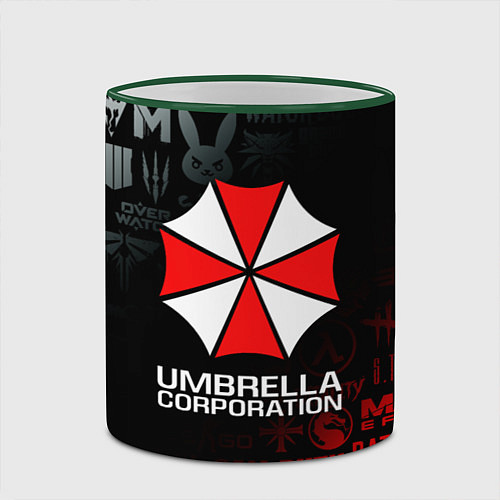 Кружка цветная RESIDENT EVIL UMBRELLA CORP / 3D-Зеленый кант – фото 2