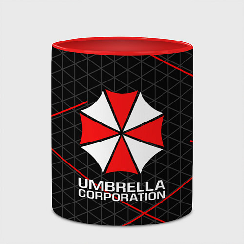 Кружка цветная UMBRELLA CORP / 3D-Белый + красный – фото 2