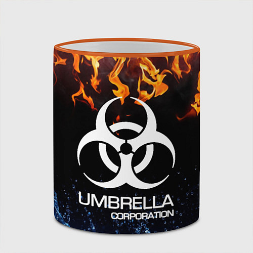 Кружка цветная UMBRELLA CORPORATION / 3D-Оранжевый кант – фото 2