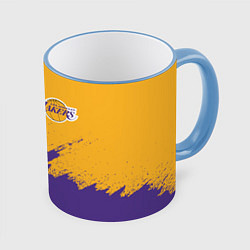Кружка 3D LA LAKERS, цвет: 3D-небесно-голубой кант