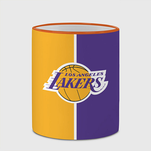 Кружка цветная LA LAKERS / 3D-Оранжевый кант – фото 2