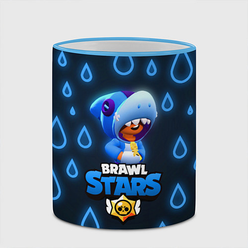 Кружка цветная Brawl Stars Leon Shark / 3D-Небесно-голубой кант – фото 2