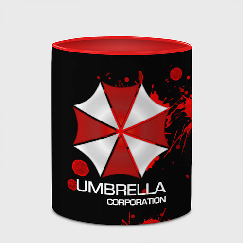 Кружка цветная UMBRELLA CORP / 3D-Белый + красный – фото 2