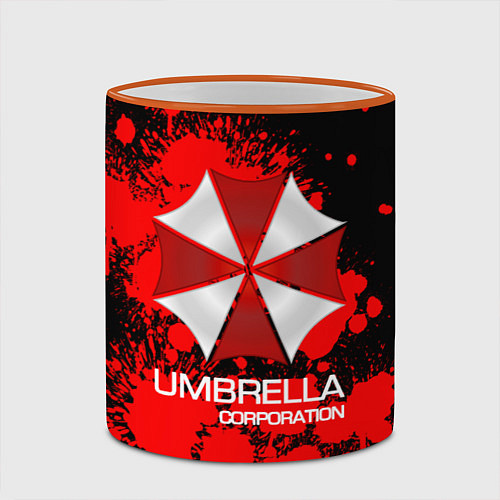 Кружка цветная UMBRELLA CORP / 3D-Оранжевый кант – фото 2