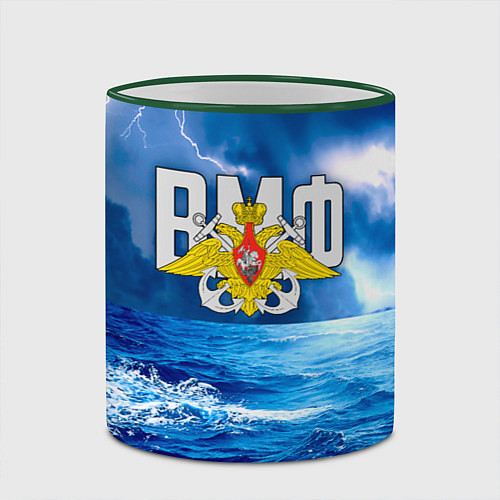 Кружка цветная ВМФ / 3D-Зеленый кант – фото 2