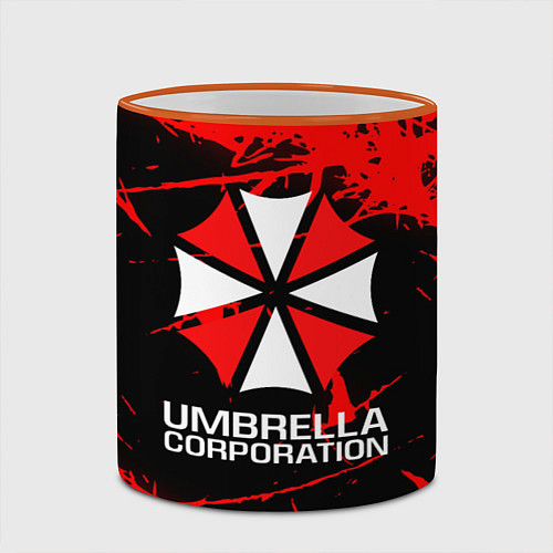 Кружка цветная UMBRELLA CORPORATION / 3D-Оранжевый кант – фото 2