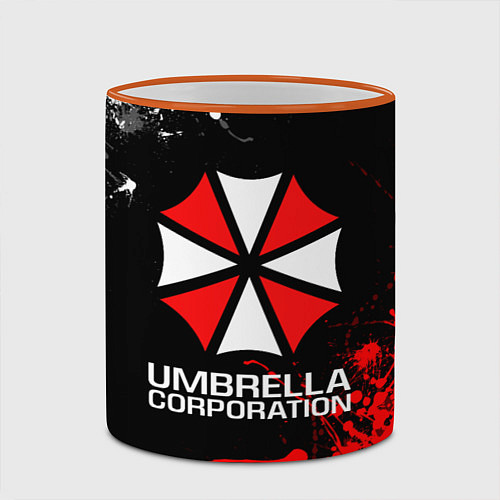 Кружка цветная UMBRELLA CORPORATION / 3D-Оранжевый кант – фото 2