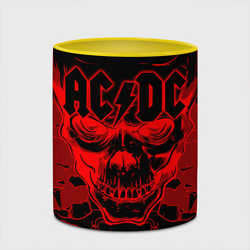 Кружка цветная ACDC / 3D-Белый + желтый – фото 2