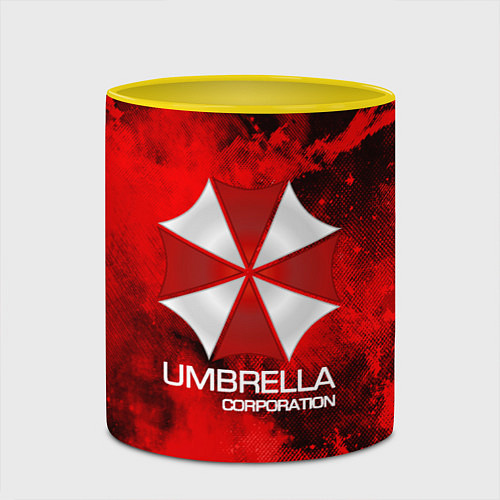 Кружка цветная UMBRELLA CORP / 3D-Белый + желтый – фото 2
