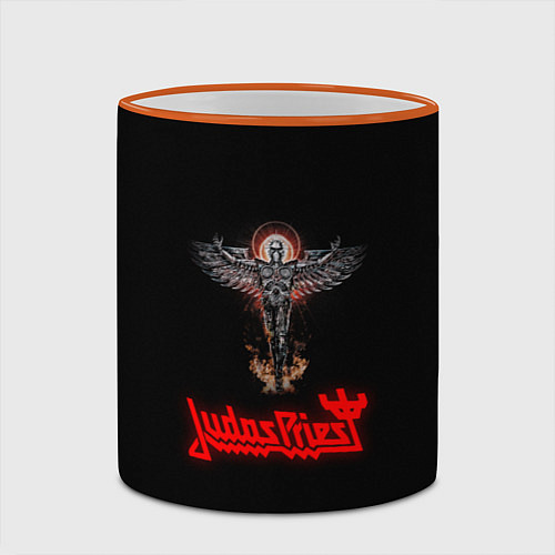 Кружка цветная Judas Priest / 3D-Оранжевый кант – фото 2