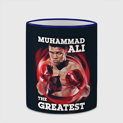 Кружка цветная Muhammad Ali / 3D-Синий кант – фото 2