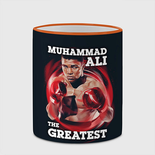 Кружка цветная Muhammad Ali / 3D-Оранжевый кант – фото 2