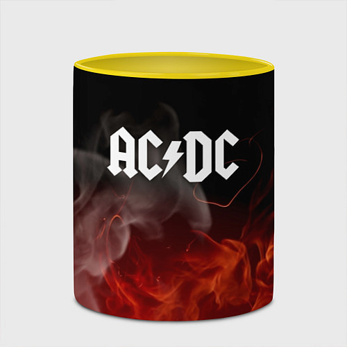 Кружка цветная AC DC / 3D-Белый + желтый – фото 2
