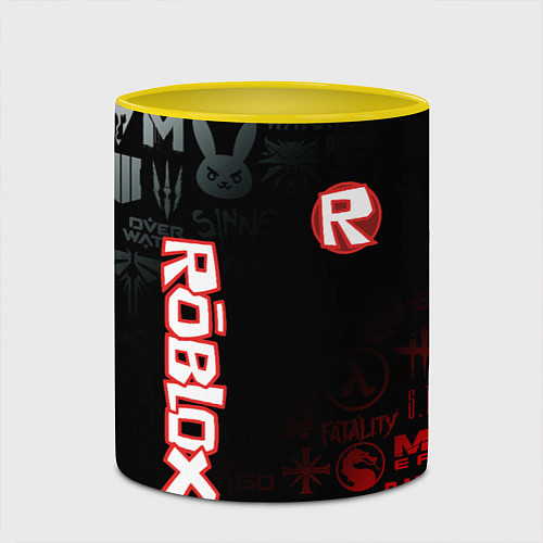 Кружка цветная ROBLOX / 3D-Белый + желтый – фото 2