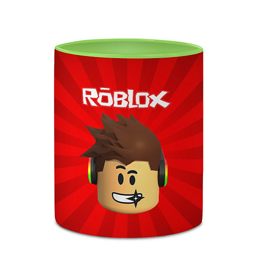 Кружка цветная ROBLOX / 3D-Белый + светло-зеленый – фото 2