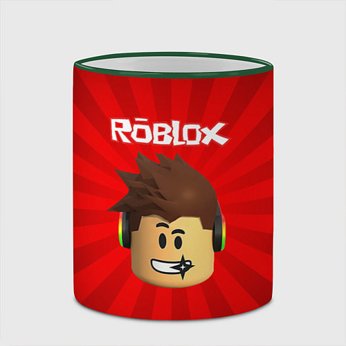 Кружка цветная ROBLOX / 3D-Зеленый кант – фото 2