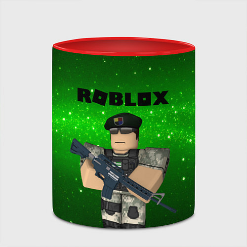 Кружка цветная Roblox / 3D-Белый + красный – фото 2