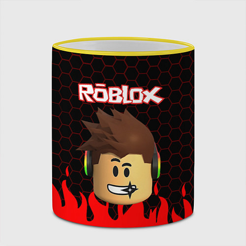 Кружка цветная ROBLOX / 3D-Желтый кант – фото 2