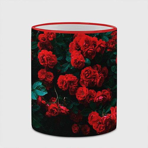 Кружка цветная Розы / 3D-Красный кант – фото 2
