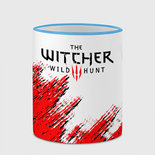 Кружка цветная THE WITCHER / 3D-Небесно-голубой кант – фото 2