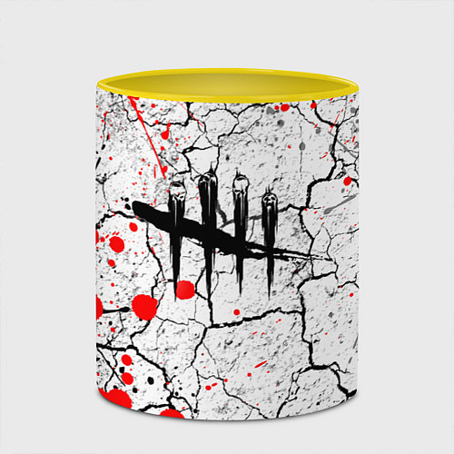 Кружка цветная DEAD BY DAYLIGHT / 3D-Белый + желтый – фото 2