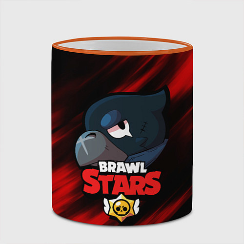 Кружка цветная BRAWL STARS CROW / 3D-Оранжевый кант – фото 2