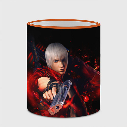 Кружка цветная DEVIL MAY CRY DMC / 3D-Оранжевый кант – фото 2