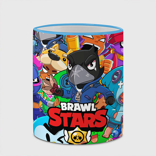 Кружка цветная BRAWL STARS CROW / 3D-Небесно-голубой кант – фото 2