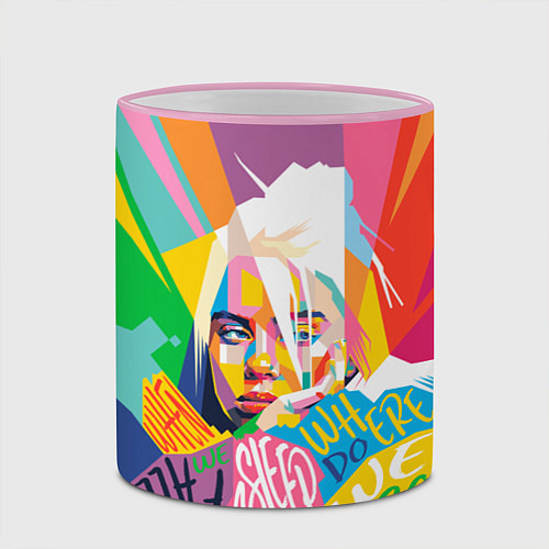 Кружка цветная BILLIE EILISH / 3D-Розовый кант – фото 2