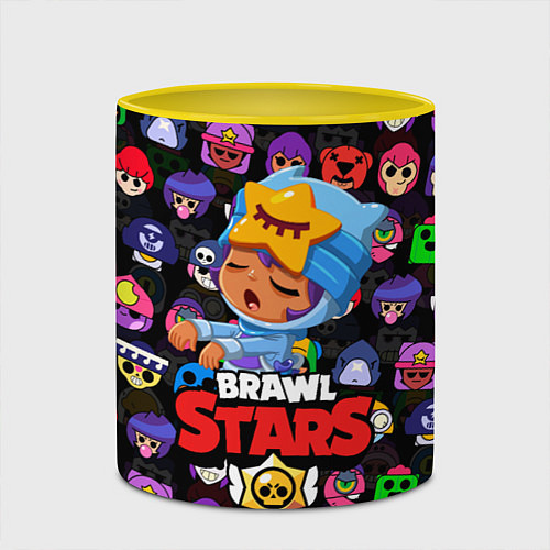 Кружка цветная BRAWL STARS / 3D-Белый + желтый – фото 2