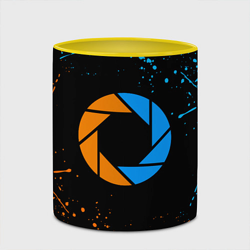 Кружка цветная PORTAL / 3D-Белый + желтый – фото 2